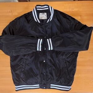 Ci Sono padded varsity jacket with white stripes